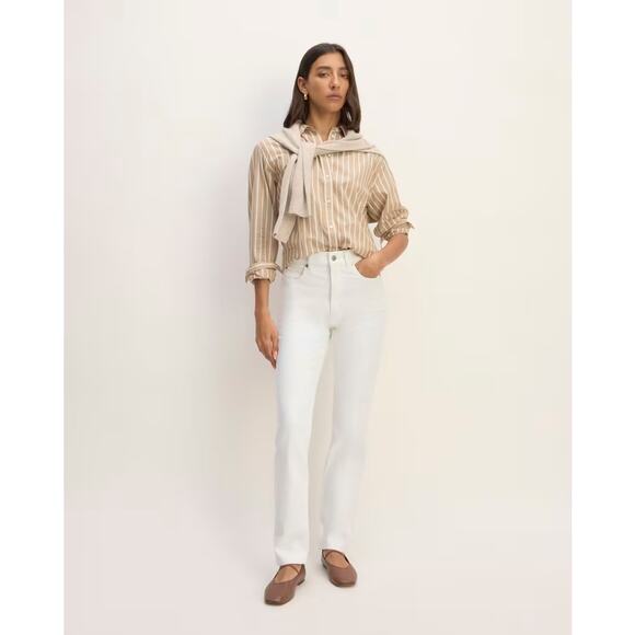 Everlane Jeans Womens 26 White High Rise Skinny Leg Ankle Denim Jeans Stretch - Picture 1 of 6